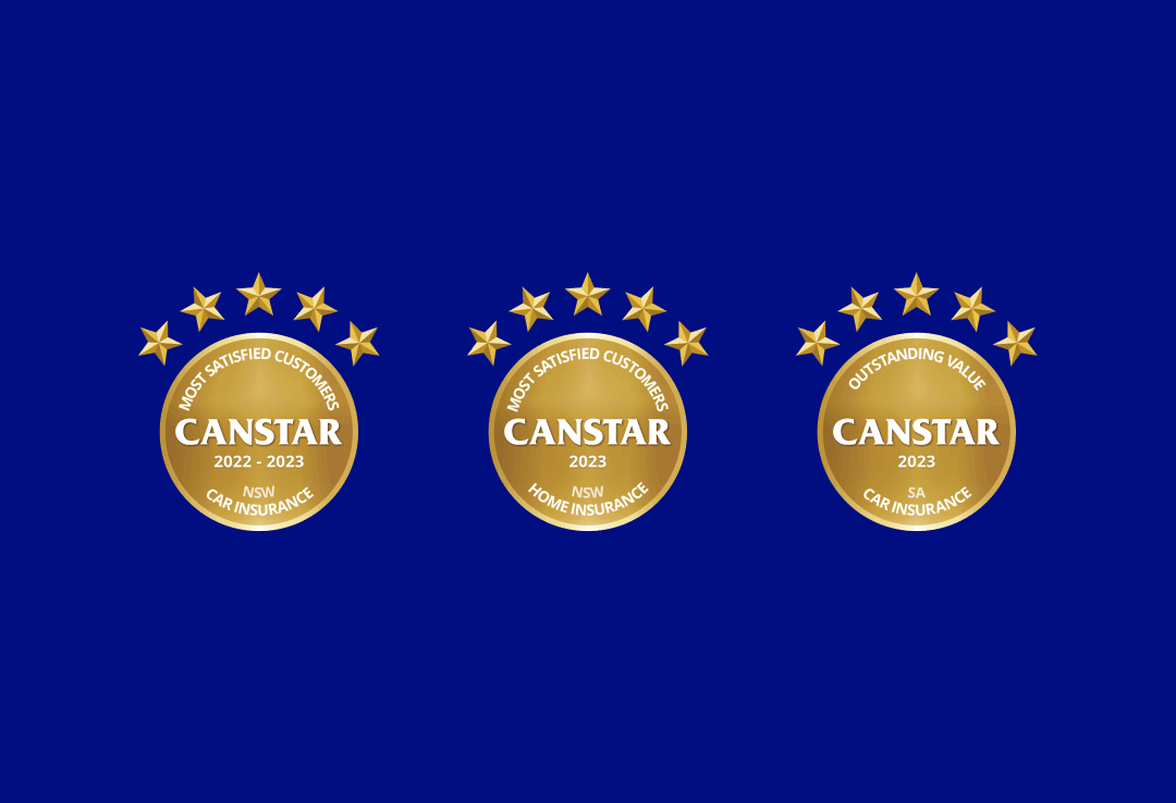 CANSTAR awards received by NRMA Insurance on a blue background