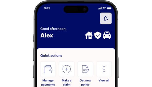 NRMA app showing quick actions